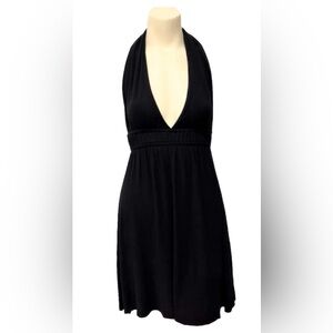 Elan Backless Sleeveless Beach Dress Women’s S Black Deep V-Neck Fit & Flare
